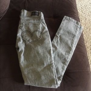 Levi’s pinstriped straight leg stretchy jeans